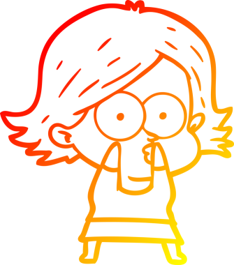 Bir insan tarafından somurtulmuş çizgi film kızı çizimi.