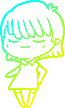 Bir insan tarafından çizilmiş bir karikatür kadın çizimi.