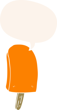 bir insan tarafından çizilmiş eski usul konuşma baloncuklu buz lolipopu.