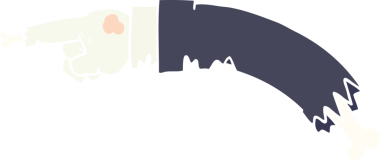 Bir insan tarafından çizilmiş düz renkli çizgi film.