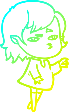 Bir insan tarafından çizilmiş bir vampir kız çizgi filmi.