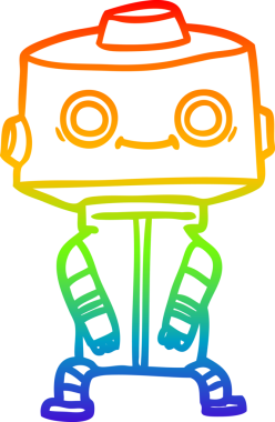 gökkuşağı gradyan çizgisi bir insan tarafından çizilmiş robot çizgi