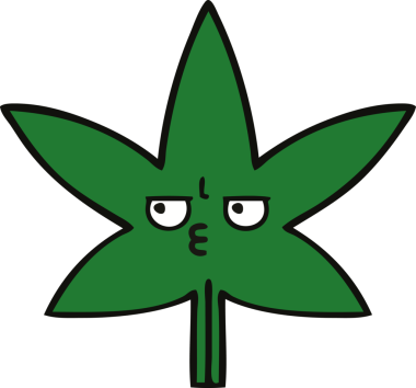 Bir insan tarafından çizilmiş marihuana yaprağı karikatürü.