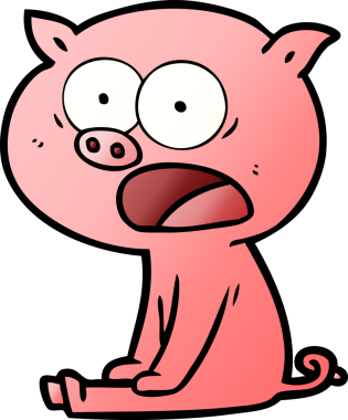 Bir insan tarafından çizilmiş domuz bağırıyor.