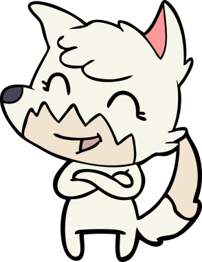 Bir insan tarafından çizilmiş mutlu çizgi film tilkisi.