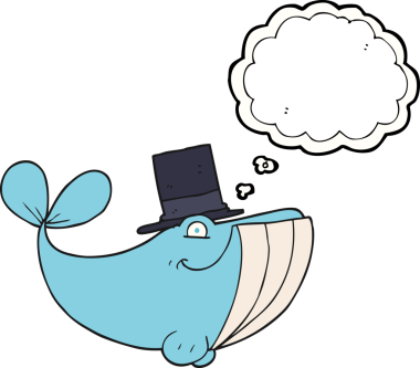 Bir insan tarafından çizilmiş silindir şapkalı balina.