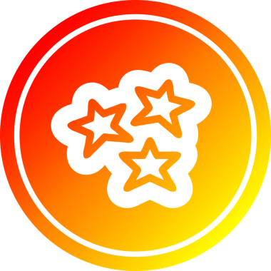 Bir insan tarafından çizilen sıcak gradyan bitiş ile dairesel simgeyi şekillendirir