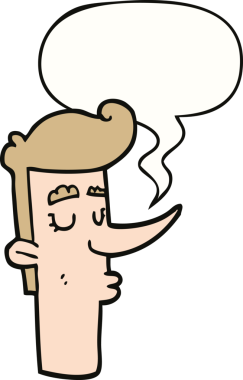 Bir insan tarafından çizilmiş konuşma balonu olan kibirli bir adam.