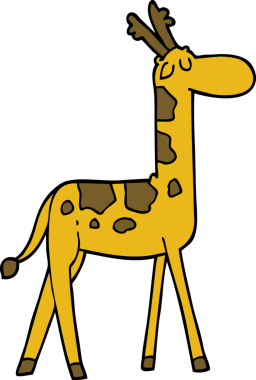 Bir insan tarafından çizilmiş komik zürafa.