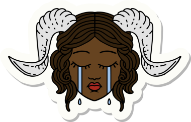 Bir insan tarafından çizilmiş ağlayan kravat iğnesi.