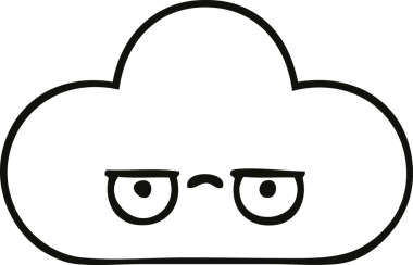 Bir insan tarafından çizilmiş bir bulutun çizgi çizimi