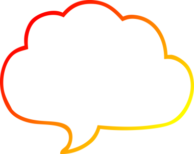 Bir insan tarafından çizilmiş gri renkli bir karikatür baloncuğunun sıcak çizgi çizimi