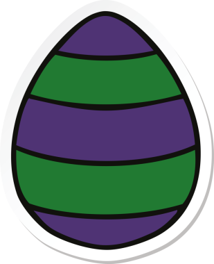 Bir insan tarafından çizilmiş tuhaf bir paskalya yumurtası etiketi.