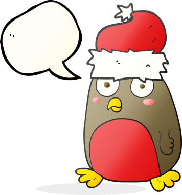 Bir insan tarafından çizilmiş serbest konuşma balonu karikatürü Noel ardılı.