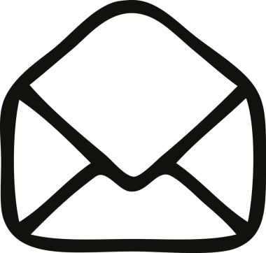 Bir insan tarafından çizilmiş kağıt bir zarfın çizgi çizimi