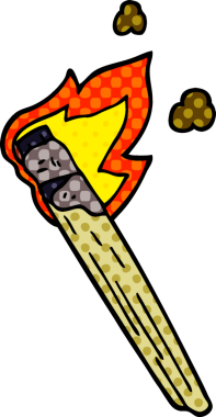 Çizgi film yanan meşale damgası Bir insan tarafından çizilmiş