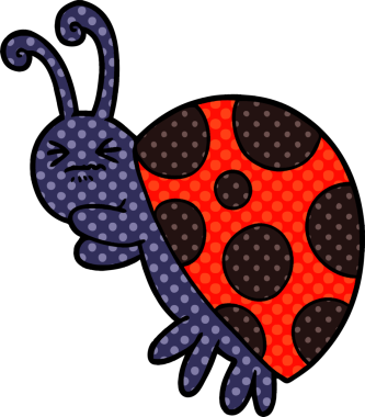 bir insan tarafından çizilmiş uğur böceği çizgi filmi