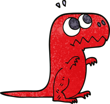 Bir insan tarafından çizilmiş kükreyen çizgi film karalaması.