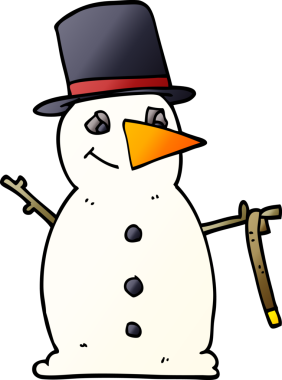 Bir insan tarafından çizilmiş kardan adam çizgi filmi.