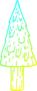 Soğuk gradyan çizgisi bir insan tarafından çizilmiş bir karikatür noel ağacı.