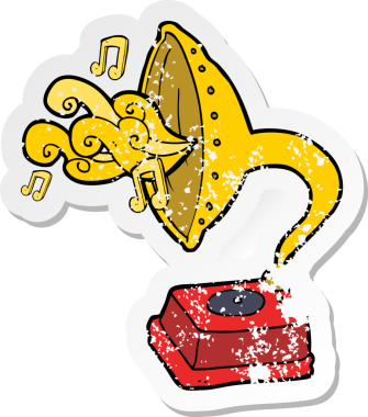 Bir insan tarafından çizilmiş bir karikatürün gerilimli çıkartması.