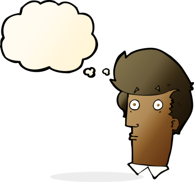 Bir insan tarafından çizilen düşünce baloncuğu ile çizgi film şaşırttı.