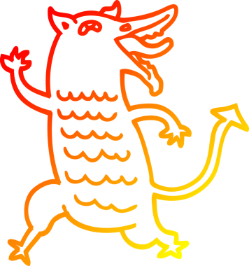 Bir insan tarafından çizilmiş bir ortaçağ iblisinin sıcak çizgi çizimi