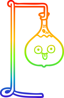 gökkuşağı gradyanı çizimi bir insan tarafından çizilmiş bir karikatür bilim deneyi