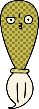 Bir insan tarafından çizilmiş bir boya fırçasının karikatürü.