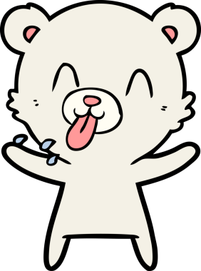 kaba karikatür kutup ayısının insan tarafından çizilmiş dili.