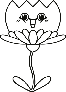 Bir insan tarafından çizilmiş bir çiçeğin çizgi çizimi