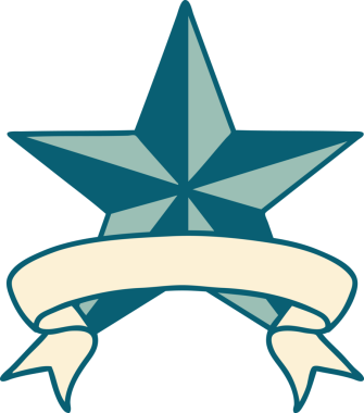 Bir insan tarafından çizilmiş geleneksel bir yıldız dövmesi