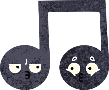 Bir insan tarafından çizilmiş bir notanın retro çizim tarzı karikatürü