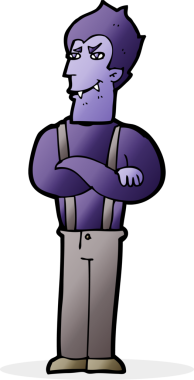 Bir insan tarafından çizilmiş bir vampir çizgi filmi.