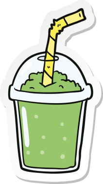 Bir insan tarafından çizilmiş buzlu içecek etiketi.