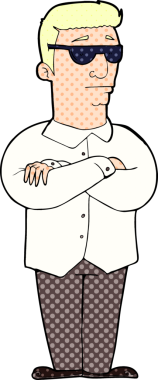 Bir insan tarafından çizilmiş çizgi film güvenlik elemanı.