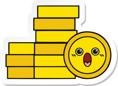 Bir insan tarafından çizilmiş şirin bozuk paraların çıkartması.