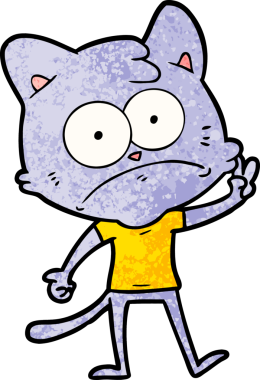 bir insan tarafından çizilmiş sinirli bir kedi.