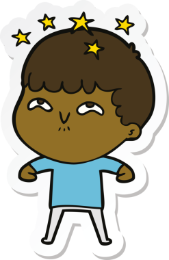 Bir insan tarafından çizilmiş bir karikatür çıkartması.