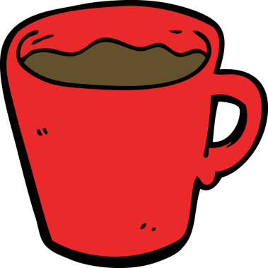 bir insan tarafından çizilmiş kahve fincanı.