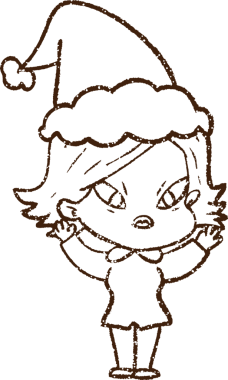 Bir insan tarafından çizilen Noel Kadını Kömür Çizimi