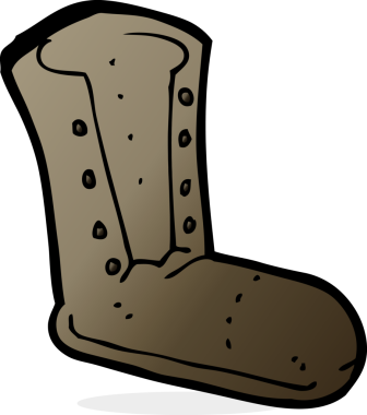 Bir insan tarafından çizilmiş eski çizmeler.