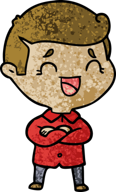 Bir insan tarafından çizilmiş gülen adam.