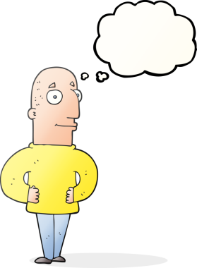 Bir insan tarafından çizilmiş serbest çizim düşünce balonu içerikli adam