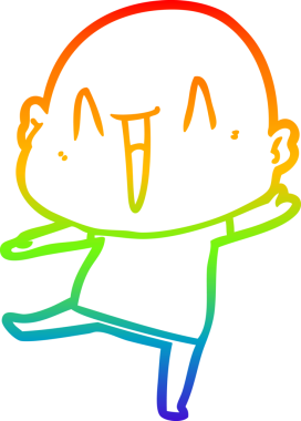 gökkuşağı gradyan çizimi mutlu bir çizgi kel adamın çizimi bir insan tarafından çizildi