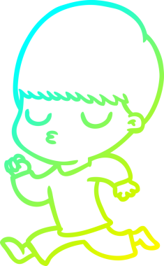 Bir çizgi film karakteri çizen soğuk gradyan bir çocuk bir insan tarafından çizilmiş.