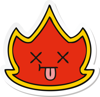 Bir insan tarafından çizilmiş şirin bir çizgi film çıkartması.