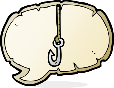 Bir insan tarafından çizilmiş konuşma balonlu çizgi film kancası.