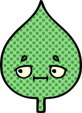 bir insan tarafından çizilmiş dışavurumsal yaprağın çizgi roman tarzı