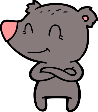 Bir insan tarafından çizilmiş dost canlısı ayı çizgi filmi.